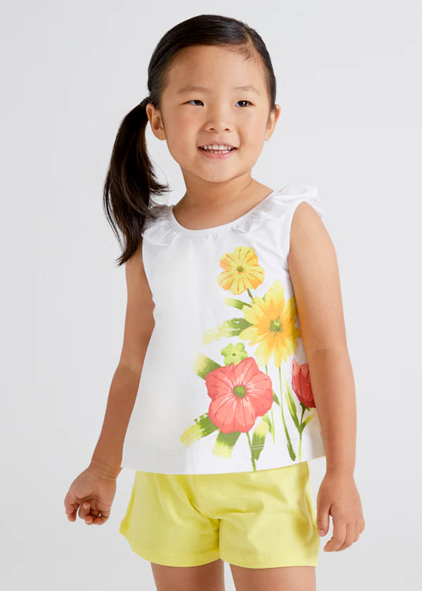 Mayoral ECOFRIENDS floral print short set - 3283  - Lemon