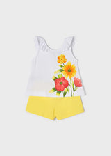 Mayoral ECOFRIENDS floral print short set - 3283  - Lemon