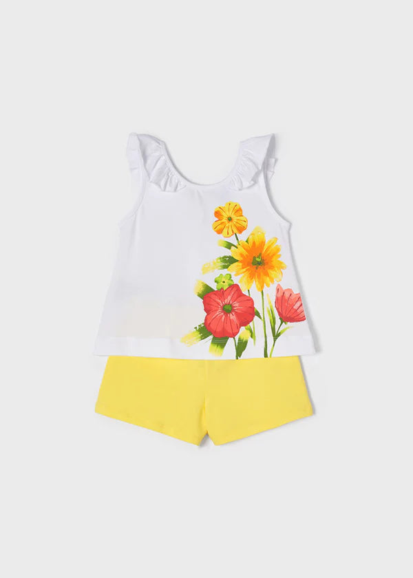 Mayoral ECOFRIENDS floral print short set - 3283  - Lemon