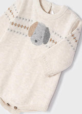 Mayoral ECOFRIENDS knitted romper with tights set newborn milk vig 2638
