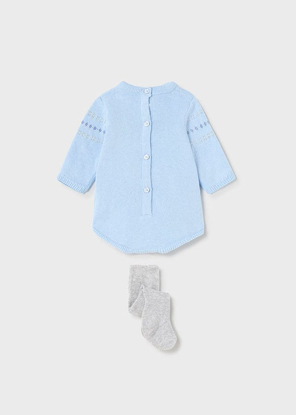 Mayoral ECOFRIENDS knitted romper with tights set newborn Cielo - Blue  2638