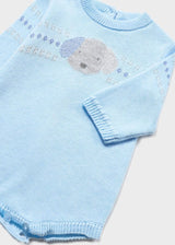 Mayoral ECOFRIENDS knitted romper with tights set newborn Cielo - Blue  2638