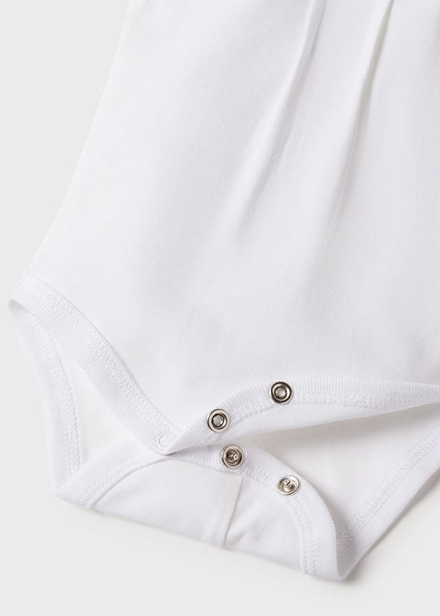 Mayoral All In One Baby Vest With Lacey Trim White 1712