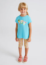 Mayoral Patterned Leggings Set - Turquoise 3766