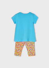 Mayoral Patterned Leggings Set - Turquoise 3766