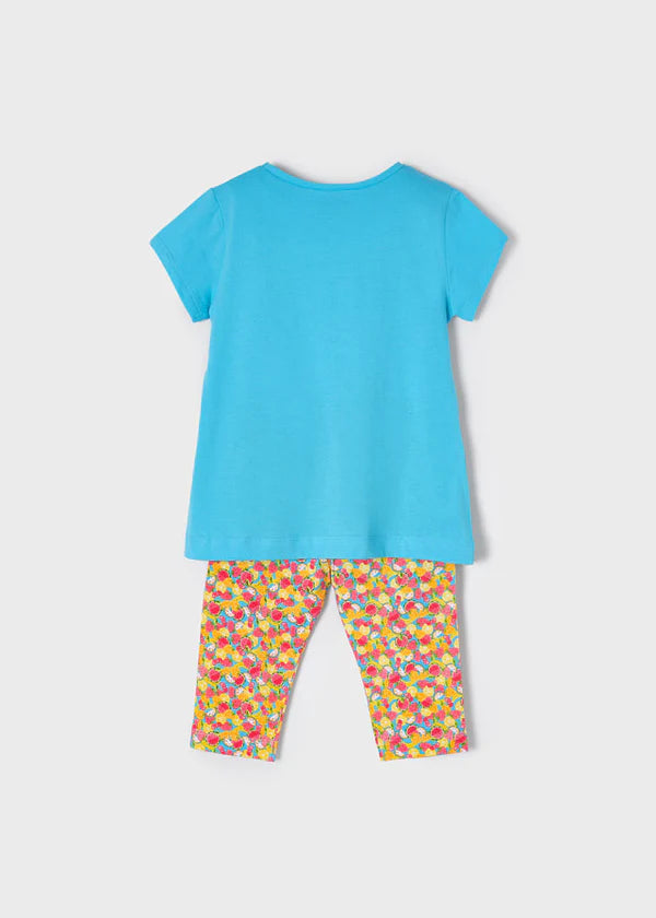 Mayoral Patterned Leggings Set - Turquoise 3766