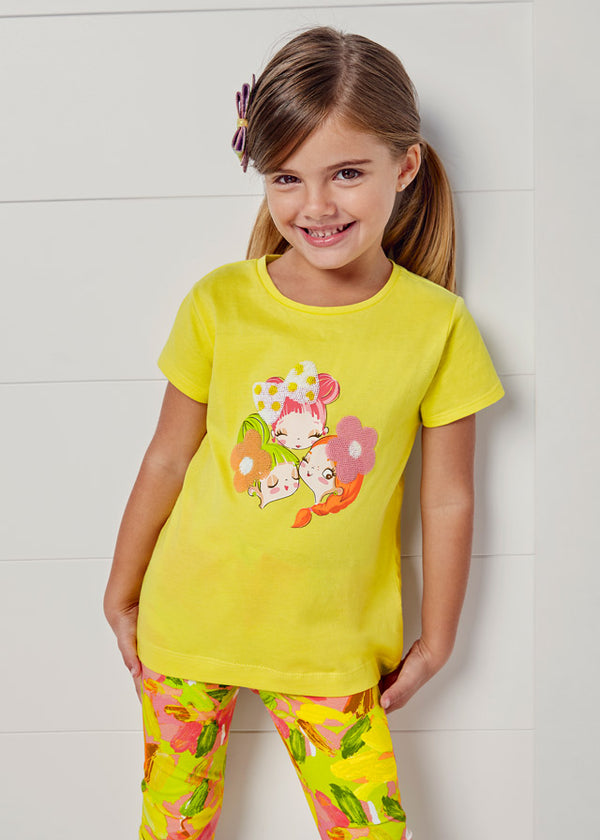 Mayoral Patterned Leggings Set - Lemon - 3766