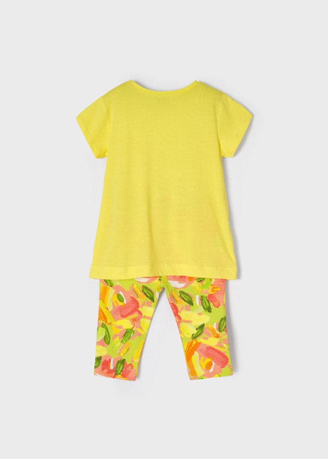 Mayoral Patterned Leggings Set - Lemon - 3766