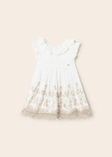 Mayoral Embroidered linen dress for baby girl 1955