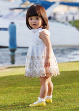 Mayoral Embroidered linen dress for baby girl 1955