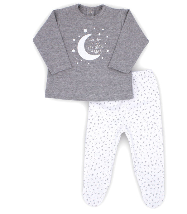 Rapife Baby Boys Love You To The Moon And Baby Two Piece Sleepwear With Feet