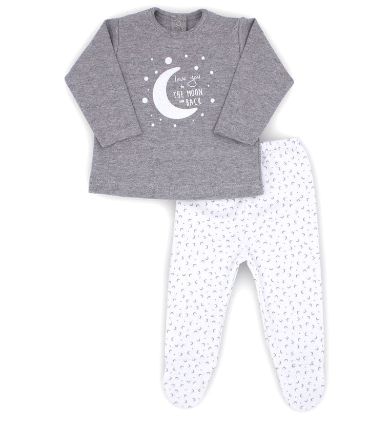 Rapife Baby Boys Love You To The Moon And Baby Two Piece Sleepwear With Feet