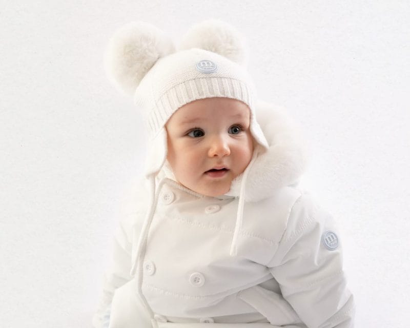 Mitch & Son White Double Pom Pom Hat - Holden - MS22717