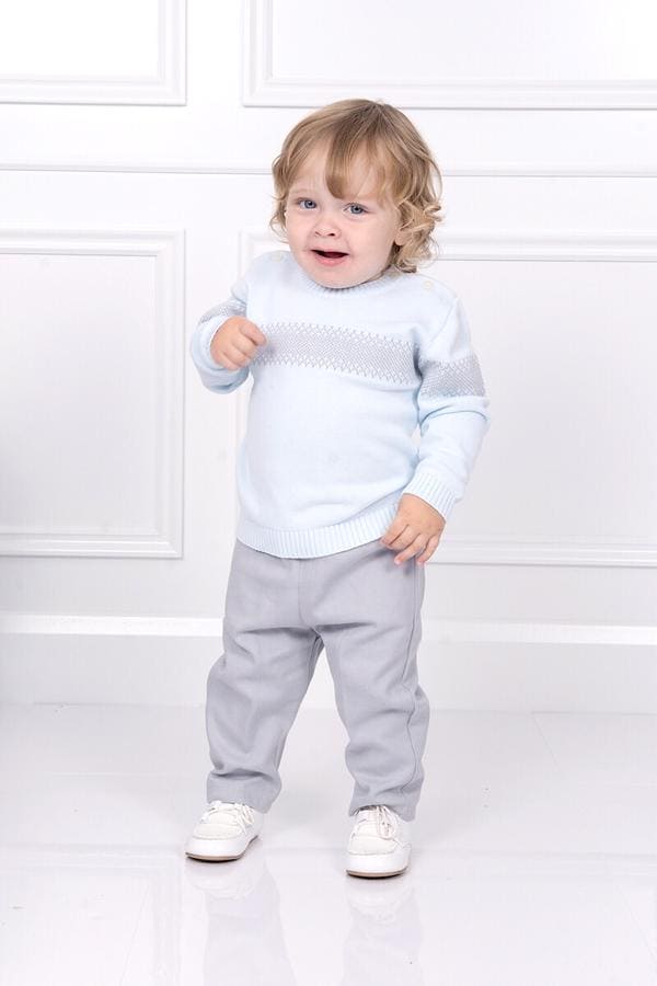 Emile et Rose Jumper & Trouser Set - Blue & Grey - 6417