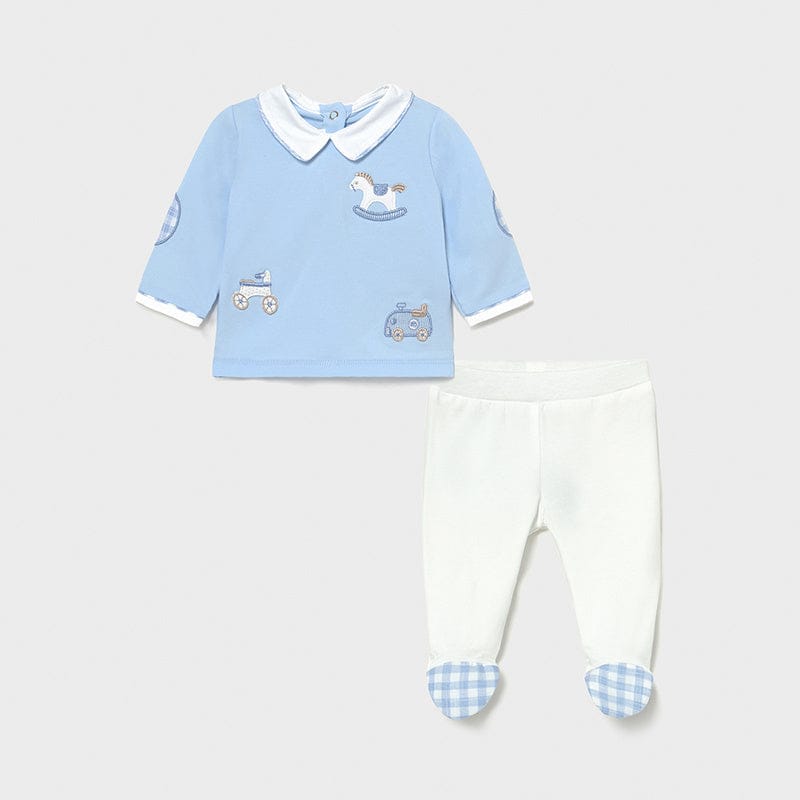Mayoral Baby Boys Two Piece Rocking Horse Outfit - Blue 1564