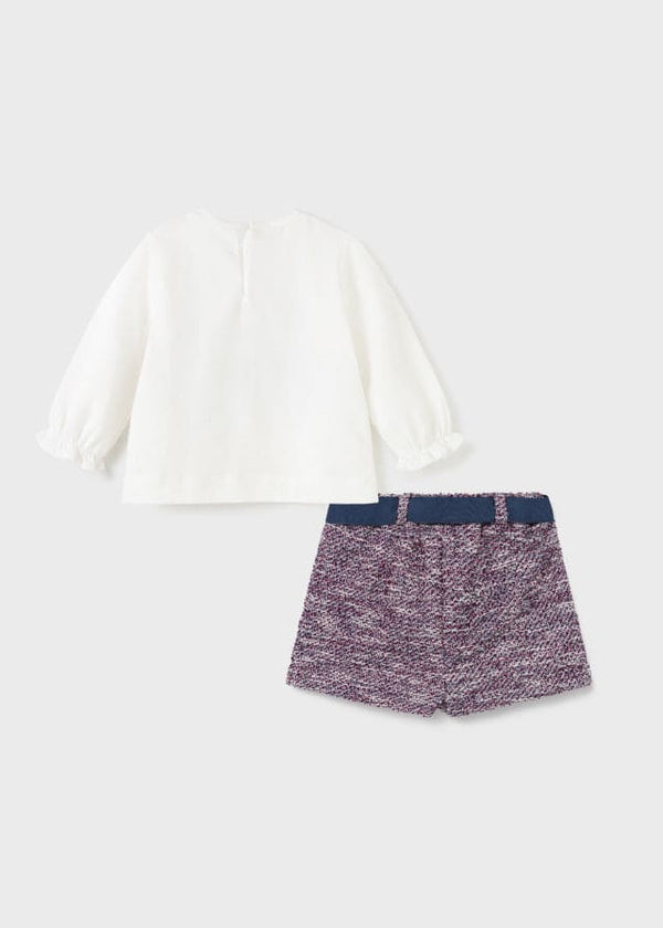 Mayoral Knit shorts and long sleeve t-shirt for girls 2226