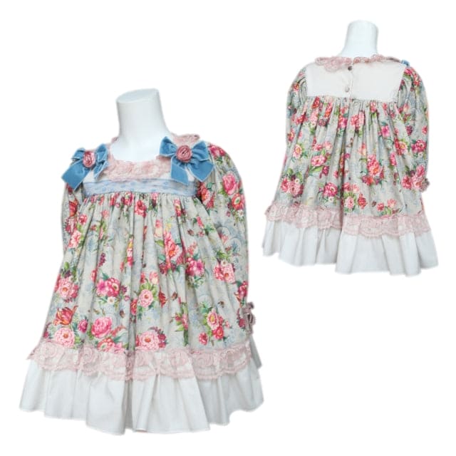 La Marquesita Real Flores De Palacio Dress & Matching Hair Clip