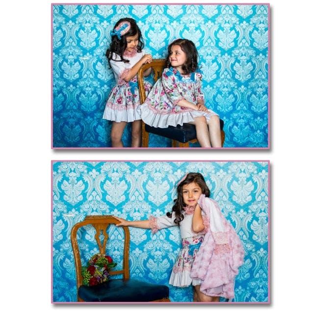 La Marquesita Real Flores De Palacio Dress & Matching Hair Clip