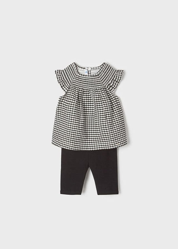 Mayoral Gingham Leggings & Top Set - 1720 - Black