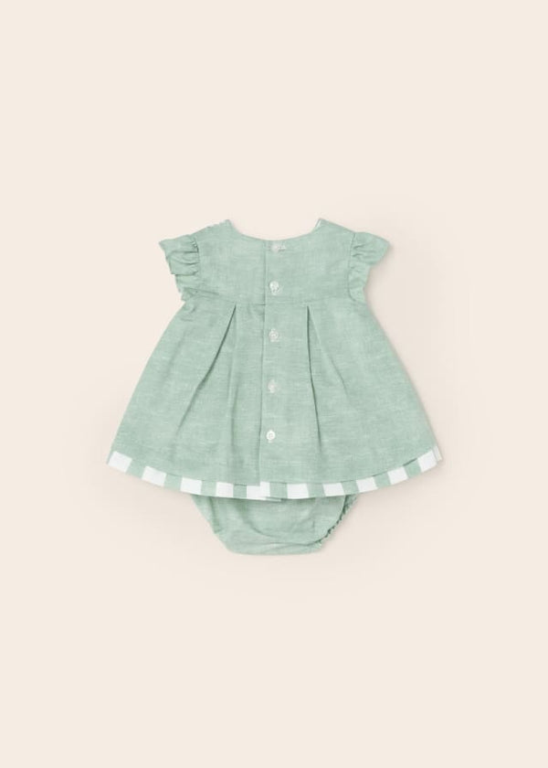 Mayoral Baby Girls Linen Dress With Matching Knickers 1821