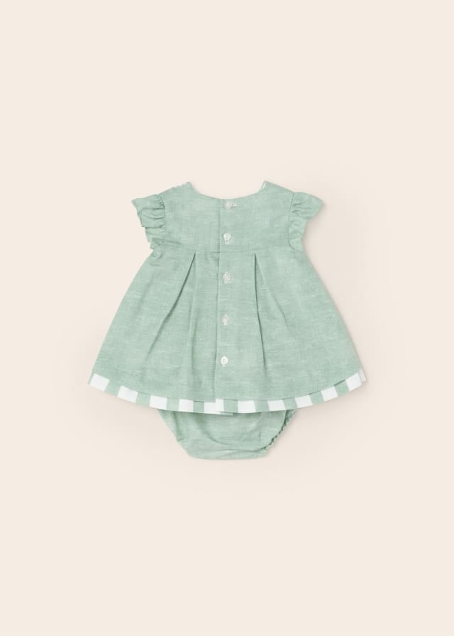 Mayoral Baby Girls Linen Dress With Matching Knickers 1821