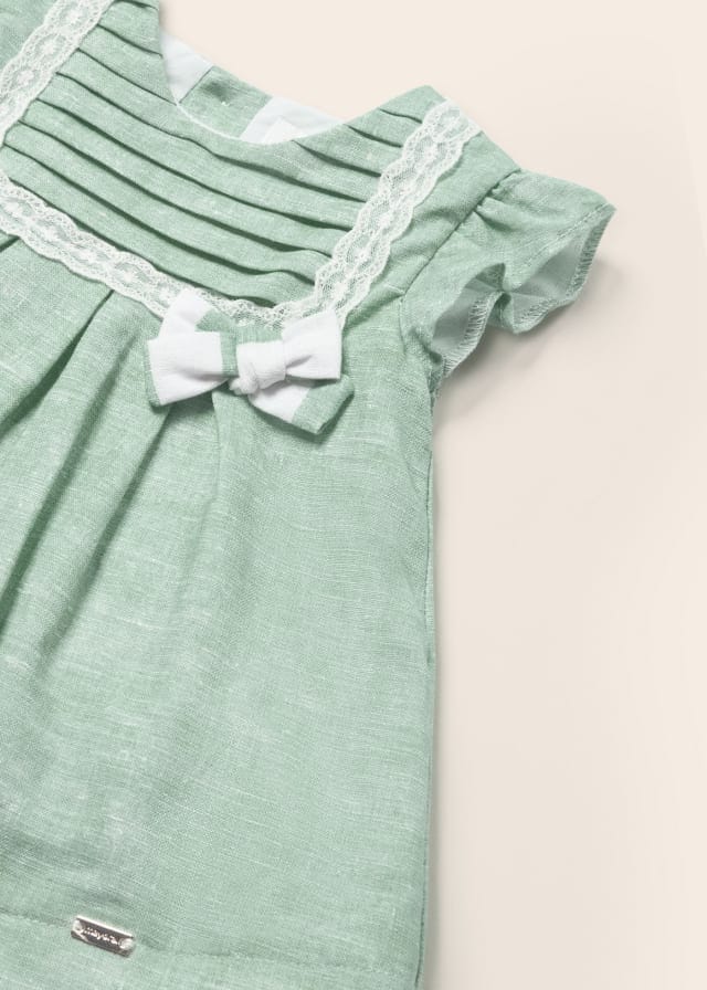 Mayoral Baby Girls Linen Dress With Matching Knickers 1821