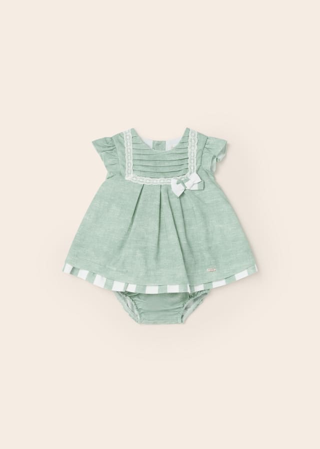 Mayoral Baby Girls Linen Dress With Matching Knickers 1821