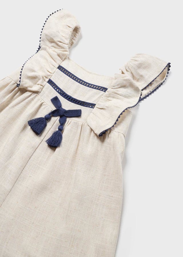 Mayoral girls Linen ruffle jumpsuit - 1893