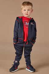 Mitch & Son Boys Red And Navy Fred Tracksuit