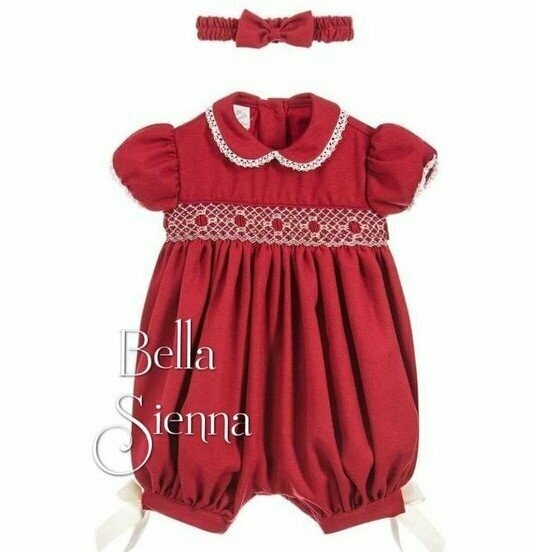 Pretty Originals Baby Girls Christmas Red Shortie And Matching Headband - MT00759