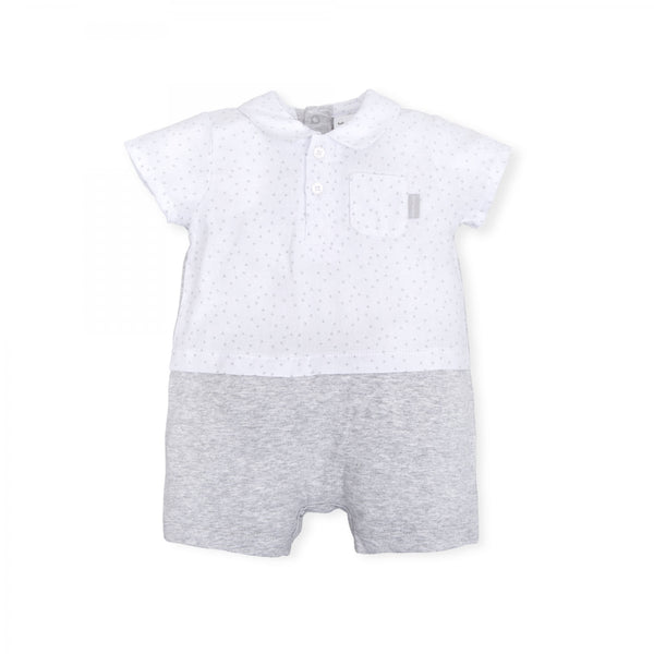 Tutto Piccolo Baby Boys White/Grey Romper 6287