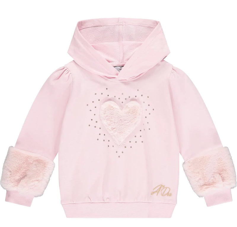 A Dee Paris Pale Pink Faux Fur Heart Tracksuit