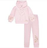 A Dee Paris Pale Pink Faux Fur Heart Tracksuit