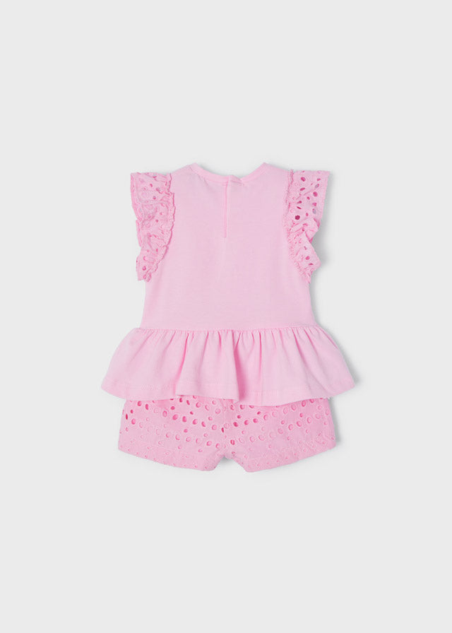 Mayoral Perforated Bermuda Shorts set - 1246 - Rose Pink