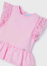 Mayoral Perforated Bermuda Shorts set - 1246 - Rose Pink