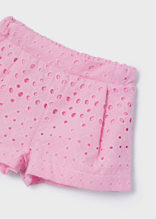 Mayoral Perforated Bermuda Shorts set - 1246 - Rose Pink