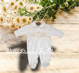 Unisex Dandelion AV6129W Chicks Smocked Cotton Sleepsuit, Babygrow, Easter