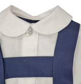Cuka Boys H Bar Two Piece Navy Blue & White Set - 22025