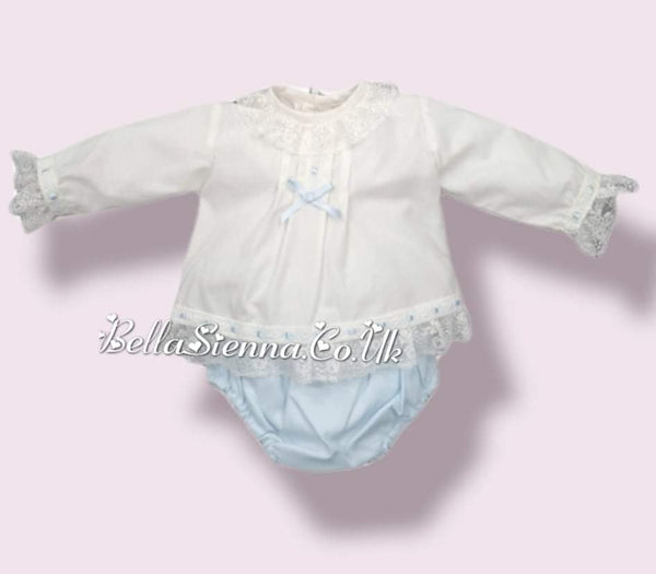 Dolce Petit Ivory & Blue Top & Jampants Set - 2003