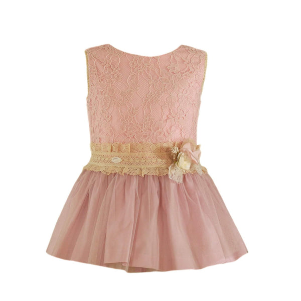 Miranda Coral & Beige Dress - 0227