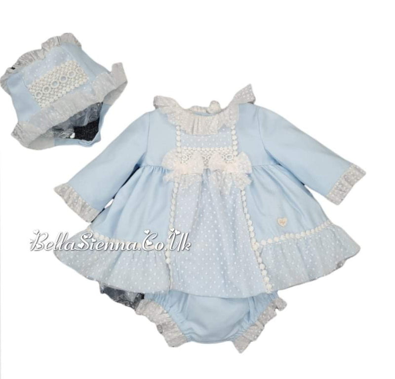 Dolce Petit Baby Blue Dress, Pants & Bonnet Set - 2022 VBG