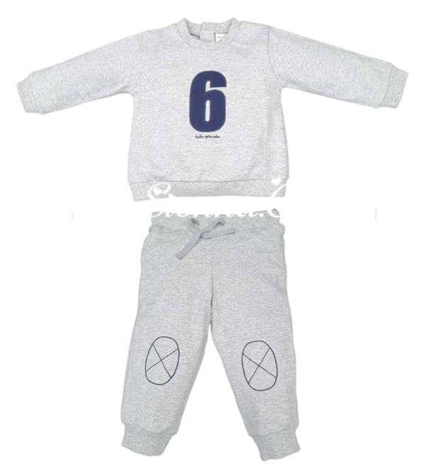 Tutto Piccolo Two Piece Tracksuit, Joggers & Jumper - Grey - 4595