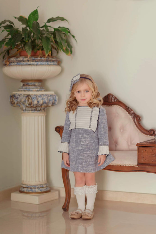 Miranda Navy & Ivory Tweed Look Dress - 236/V