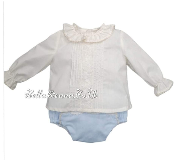 Dolce Petit Ivory & Blue Top & Jam pants Set - 2000 23