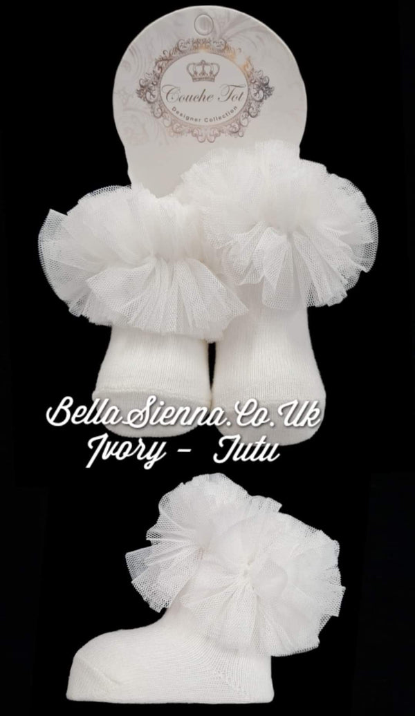 Beau Kid Ivory Tutu Ankle Socks