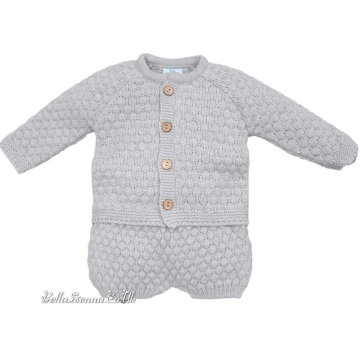 Mac ilusion Boys Grey Chunky Two Piece Knitted Set - Luna - 7835X