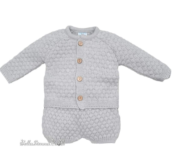 Mac ilusion Boys Grey Chunky Two Piece Knitted Set - Luna - 7835X