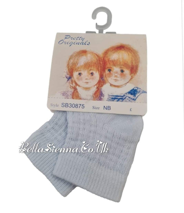 Pretty Originals Baby Blue Ankle Socks - SB30875