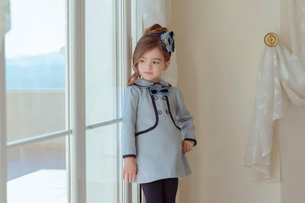 Miranda Blue Dress With Navy Detail - 226/V