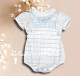 Miranda Blue & White Romper & Blouse Set - 28